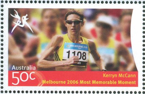 Australia-2006-Commonwealth-Games-Most-Memorable-Moment-50-cent-Multi-P14-60-x-13-86-Kerryn-McCann-Womens-marathon-Gold-Medallist-by-2-seconds-Top-frontal-running-shot-number-11