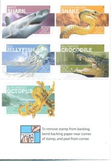 Australia-2006-Dangerous-Australians-Fauna-5-dollar-Multi-Pdie-cut-Booklet-peel-n-stick