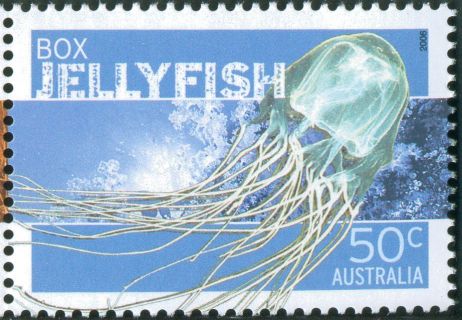 Australia-2006-Dangerous-Australians-Fauna-50-cent-Multi-P13-86-x-14-6-Box-jellyfish-Chironex-fleckeri-from-tropical-waters-SG2705