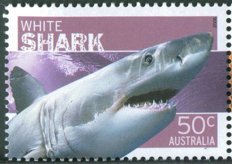 Australia-2006-Dangerous-Australians-Fauna-50-cent-Multi-P13-86-x-14-6-White-shark-Carchardon-carcharias-largely-from-southern-oceans