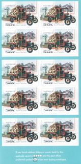 Australia-2006-Driving-through-the-Years-Cars-10-x-50-cent-Multi-PDie-cut-Self-adhesive-booklet-stamps