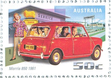 Australia-2006-Driving-through-the-Years-Cars-50-cent-Multi-P13-86-x-14-6-Morris-850-1951