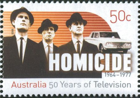 Australia-2006-Fifty-years-of-Australian-Television-50-cent-Multi-P13-86-x-14-6-TV-show-Homicie-SG2717