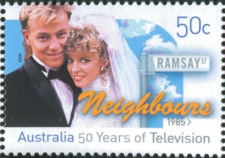 Australia-2006-Fifty-years-of-Australian-Television-50-cent-Multi-P13-86-x-14-6-TV-show-Neighbours-SG2719