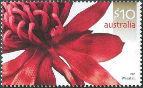 Australia-2006-Wildflowers-Australian-10-dollar-Multi-P14-4-x-14-Waratah-Telopea-speciossoima