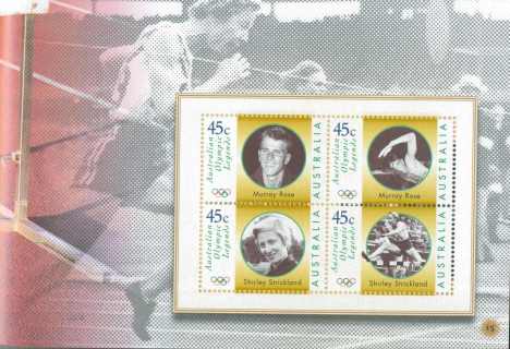 Australia-2007-10-Years-of-Australian-Legends-Prestige-Booklet-4-x-45-cent-Multi-P-3-Olympic-athletes_1