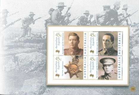 Australia-2007-10-Years-of-Australian-Legends-Prestige-Booklet-4-x-45-cent-Multi-P-War-heroes