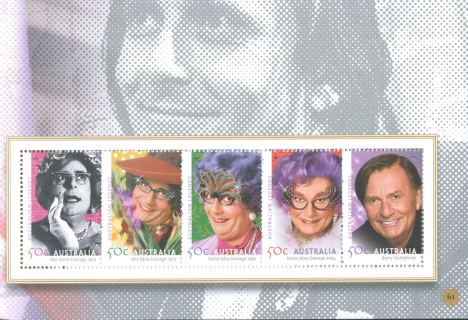 Australia-2007-10-Years-of-Australian-Legends-Prestige-Booklet-5-x-50-cent-Multi-P-Dr-Barry-Humphries