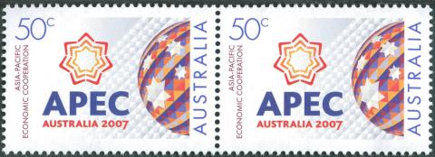 Australia-2007-APEC-Forum-2-x-50-cent-Multi-P13-86-x-14-6-Two-of-4962-SG