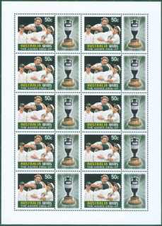 Australia-2007-Australia-Wins-the-Ashes-Cricket-2006-7-10-x-50-cent-Multi-Ptba-Ten-stamps-4826-50-cent-each-Plastic-reproduction-of-Ashes-urn-on-front-of-pack-SG