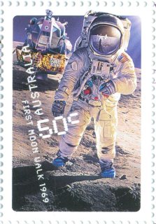 Australia-2007-Blast-off-50-Years-in-Space-50-cent-Multi-P14-6-x-13-86-First-Moon-walk