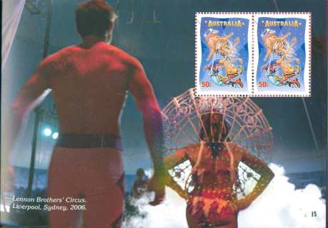 Australia-2007-Circus-Under-the-Big-Top-2-x-50-cent-Multi-P14-6-x-13-86-SG