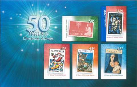 Australia-2007-Fifty-Years-of-Christmas-Stamps-2-95-dollar-Multi-P13-86-x-14-6-Mini-sheet-SGMS2904