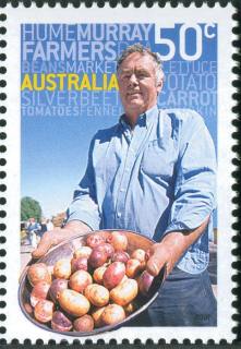 Australia-2007-Market-Feast-Produce-50-cent-Multi-P14-6-x-13-86-Hume-Murray-Farmers-market