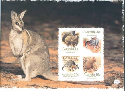 Australia-2007-Threatened-Wildlife-1-1-dollar-Multi-Pimperf-Block-of-2-x-2-SG