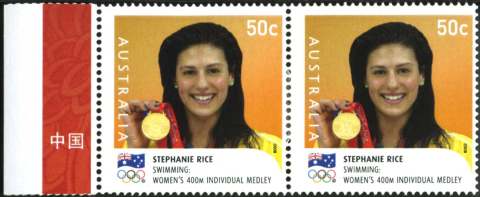 Australia-2008-Beijing-Olympics-2008-Australian-Gold-Medallists-2-x-50-cents-Multi-P14-4-x-14-Digital-identical-horizontal-pair