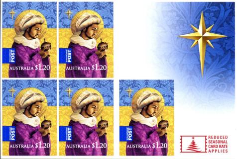 Australia-2008-Christmas-2008-5-x-1-20-dollar-Multi-PDie-Cut-Three-different-books