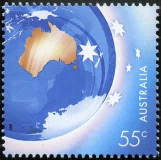 Australia-2008-For-Every-Occasion-55-cents-Multi-P14-4-x-14-Globe-map-SG3078