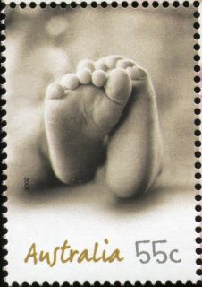 Australia-2008-For-Every-Occasion-55-cents-Multi-P14-6-x-13-86-Baby-feet-SG3072