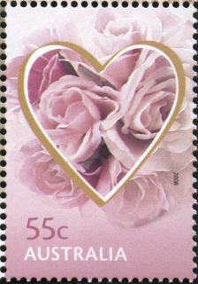 Australia-2008-For-Every-Occasion-55-cents-Multi-P14-6-x-13-86-Hearts-Roses-SG3073