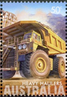 Australia-2008-Heavy-Haulers-from-Extractive-Industries-50-cent-Multi-P14-6-x-13-86-Heavy-diesel-electric-haul-truck-SG2973