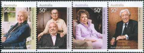 Australia-2008-Legends-of-Philanthropy-Legends-series-twelve-10-x-50-cent-Multi-P14-6-x-13-86-Strip-of-4-SG