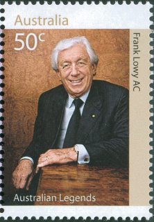 Australia-2008-Legends-of-Philanthropy-Legends-series-twelve-50-cent-Multi-P14-6-x-13-86-Frank-Lowy-AC-supermarkets-SG2910