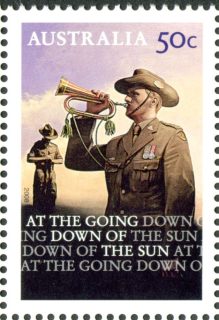 Australia-2008-Lest-we-Forget-ANZAC-Ceremony-50-cent-Multi-P14-6-x-13-86-Bugler-playing-the-Last-Post-SG2979