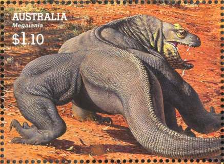 Australia-2008-Megafauna-large-extinct-Australian-creatures-1-1-dollar-Multi-P14-6-x-13-86-Megalania