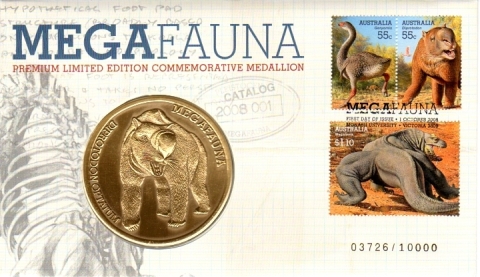 Australia-2008-Megafauna-large-extinct-Australian-creatures-2-2-dollar-Multi-P14-6-x-13-86-Similar-to-a-PNC-but-lacking-a-coin