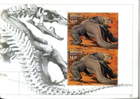 Australia-2008-Megafauna-large-extinct-Australian-creatures-2-x-1-1-dollar-Multi-P14-6-x-13-86-Megalania