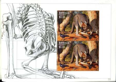 Australia-2008-Megafauna-large-extinct-Australian-creatures-2-x-1-1-dollar-Multi-P14-6-x-13-86-Procoptodon-goliah