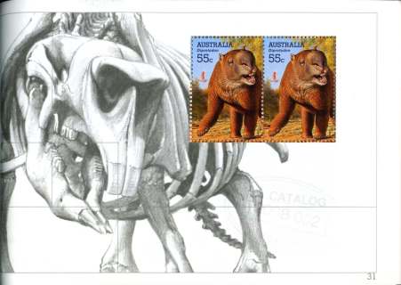 Australia-2008-Megafauna-large-extinct-Australian-creatures-2-x-55-cent-Multi-P14-6-x-13-86-Diprotodon