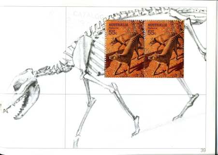 Australia-2008-Megafauna-large-extinct-Australian-creatures-2-x-55-cent-Multi-P14-6-x-13-86-Thylacine