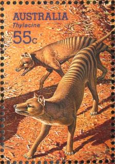 Australia-2008-Megafauna-large-extinct-Australian-creatures-55-cent-Multi-P14-6-x-13-86-Thylacine