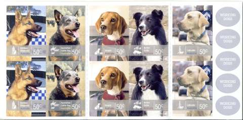 Australia-2008-Working-Dogs-10-x-50-cent-Multi-PDie-cut-Mixed-design