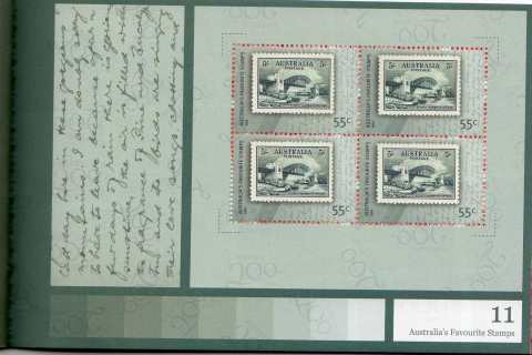 Australia-2009-Australia-Post-200-years-Series-B-Australias-Favourites-4-x-55-cent-Multi-P13-86-x-14-6-Block-of-2-x-2-on-artistic-background-of-sheet-stamp-5346-SG