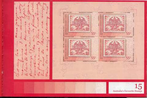 Australia-2009-Australia-Post-200-years-Series-B-Australias-Favourites-4-x-55-cent-Multi-P13-86-x-14-6-Block-of-2-x-2-on-artistic-background-of-sheet-stamp-5347-SG