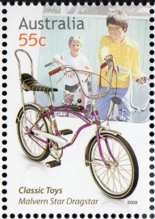 Australia-2009-Classic-Toys-55-cent-Multi-P13-86-x-14-6-Malvern-Star-dragster-bicycle