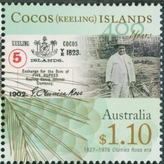 Australia-2009-Cocos-Keeling-Islands-400-years-since-Keeling-1-1-dollar-Multi-P14-28-x-14-28-Years-1827-to-1978-Occupation-by-Clunies-Ross-family-Shows-Keeling-currency-SG