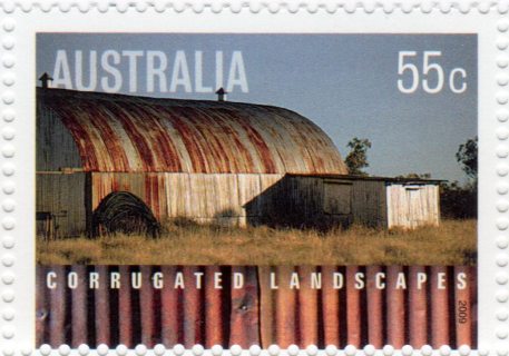 Australia-2009-Corrugated-landscapes-55-cent-Multi-P13-86-x-14-6-Hemispherical-roof-section