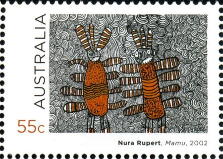 Australia-2009-Indigenous-Culture-55-cent-Multi-P14-6-x-13-86-Mamu-2008-by-Nura-Rupert