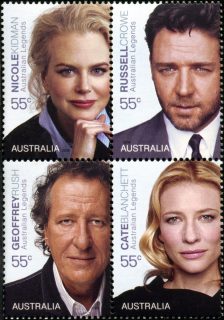 Australia-2009-Legends-2009-series13-Legends-of-the-Screen-4-x-55-cent-Multi-P13-86-x-14-6-Portrait-sequence