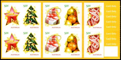 Australia-2009-Merry-Christmas-2009-10-x-50-cent-Multi-PDie-cut-Christmas-card-rate-of-50-c-SG