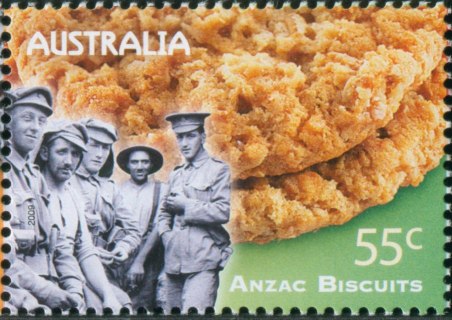 Australia-2009-Not-Just-Desserts-Australian-Food-55-cent-Multi-P13-86-x-14-6-Anzac-Biscuits-Anzac-is-Australia-and-New-Zealand-Army-Corps