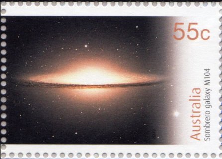 Australia-2009-Stargazing-The-Southern-Skies-55-cent-Multi-P13-86-x-14-6-Sombrero-Galaxy