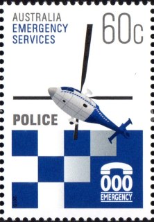 Australia-2010-000Emergency-Services-60-cent-Multi-P14-4-x-14-Blue-white-helicopter-with-Police-SG3442