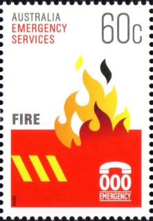 Australia-2010-000Emergency-Services-60-cent-Multi-P14-4-x-14-Red-orange-with-Fire-SG3443