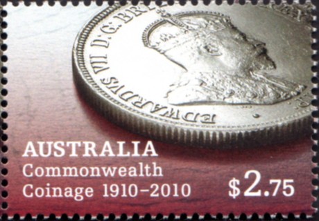 Australia-2010-Australian-Comonwealth-Coinage-1910-2010-2-75-dollar-Multi-P13-86-x-14-6-Obverse-of-first-florin-two-shillings-of-Comonwealth-origin