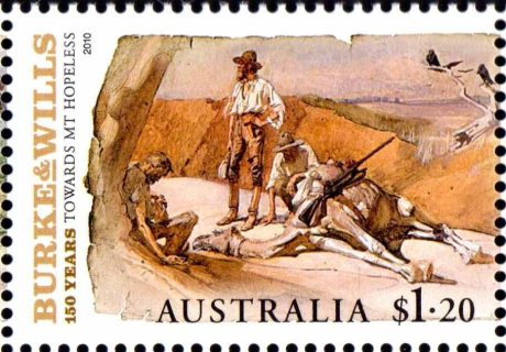 Australia-2010-Burke-Wills-explorers-150-years-1-2-dollar-Multi-P13-86-x-14-6-Towards-Mt-Hopeless-on-the-doomed-north-to-south-leg-SG3469